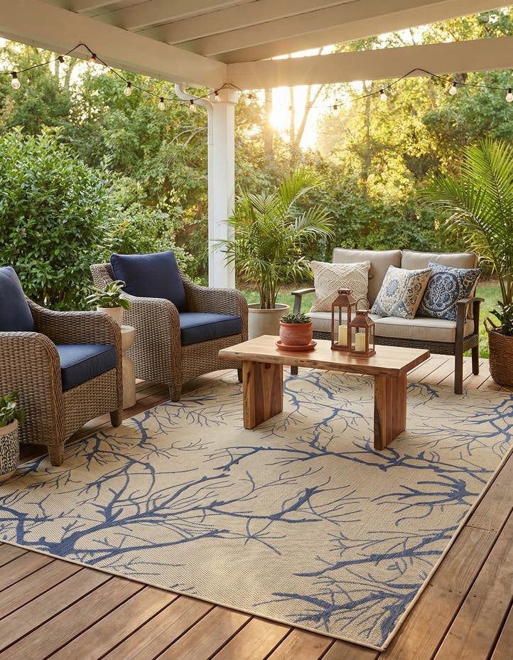 7' x 10' Easy-Clean Botanical Indoor / Outd...