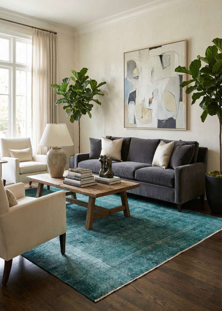 6' 7 x 9' 7 Hand Knotted Ultra Vintage Persian Wool Rug