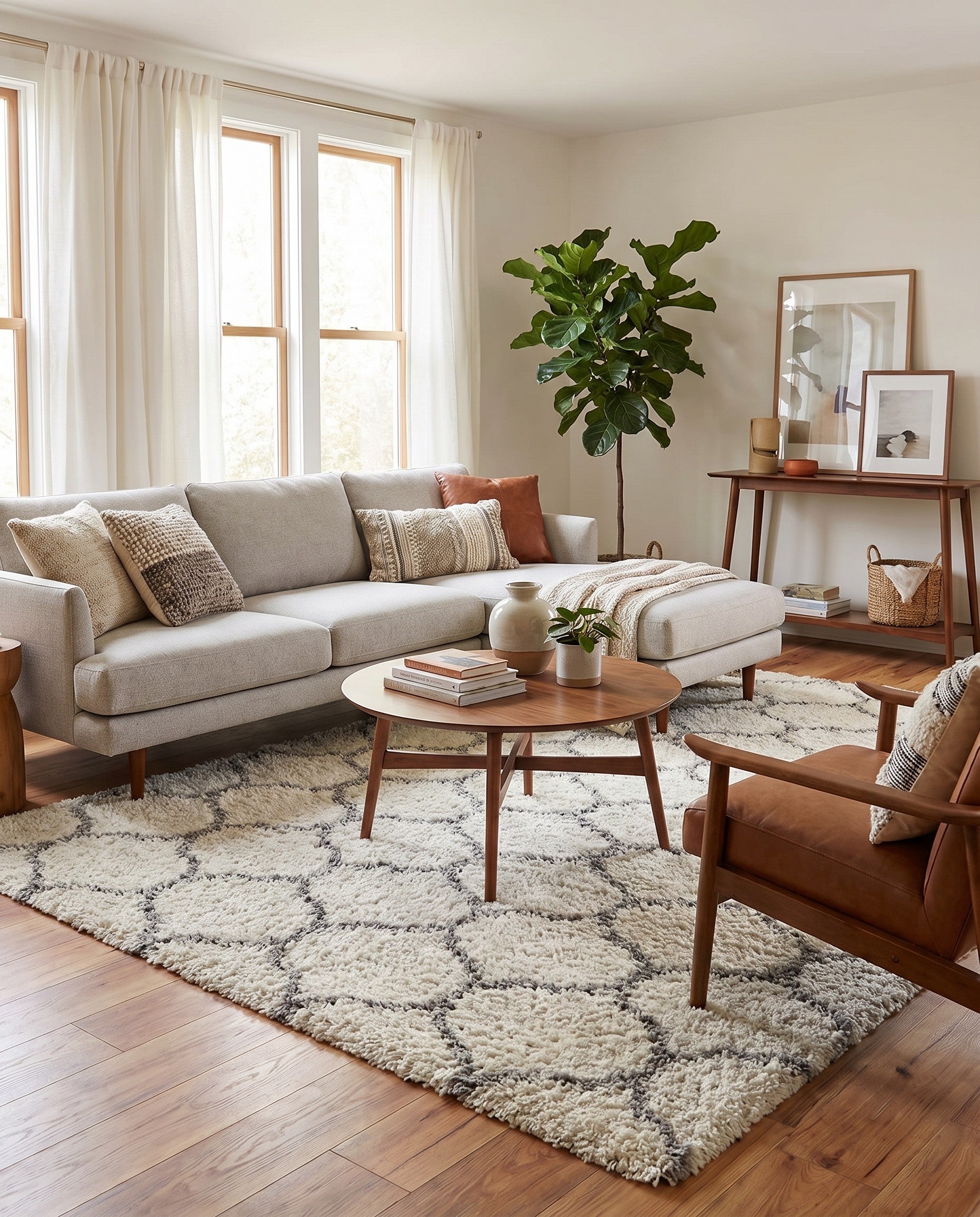 9' x 12' Lattice Shag Rug