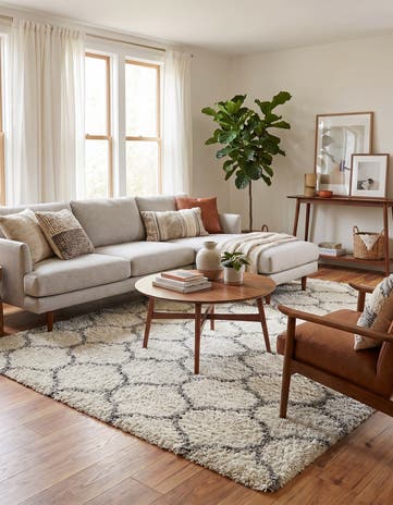 9' x 12' Lattice Shag Rug