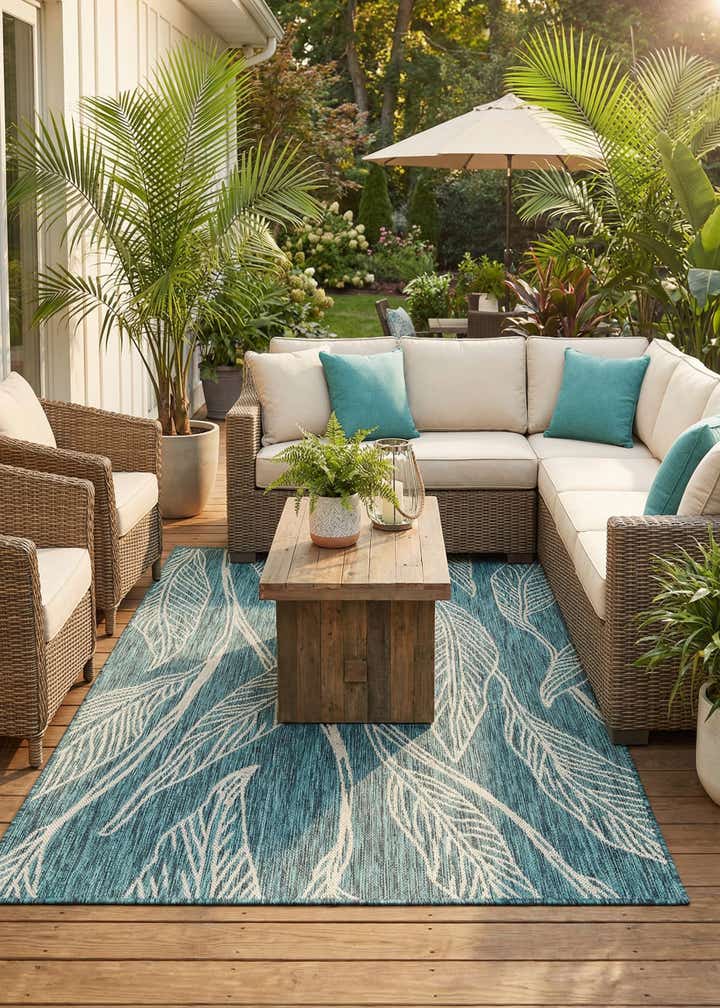 4' x 6' Easy-Clean Botanical Indoor / Outdoor Rug