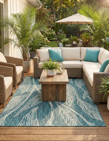 4' x 6' Easy-Clean Botanical Indoor / Outdoor Rug