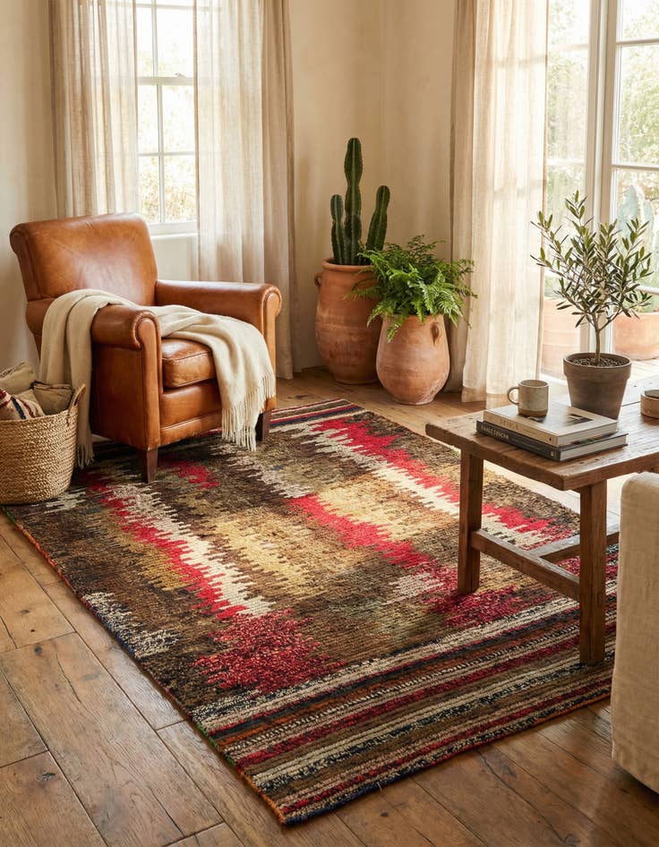 Detail image of 5' 3 x 7' 10  Hand Knotted Moroccan Wool Rug