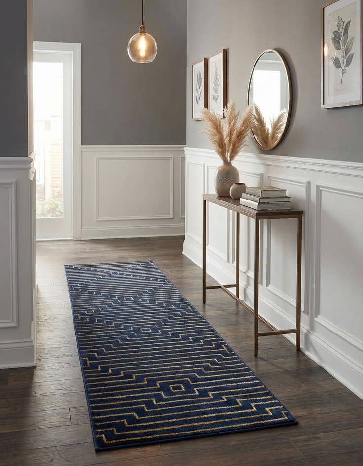 Detail image of 2' 7 x 12' Vogue Geo Runner Rug