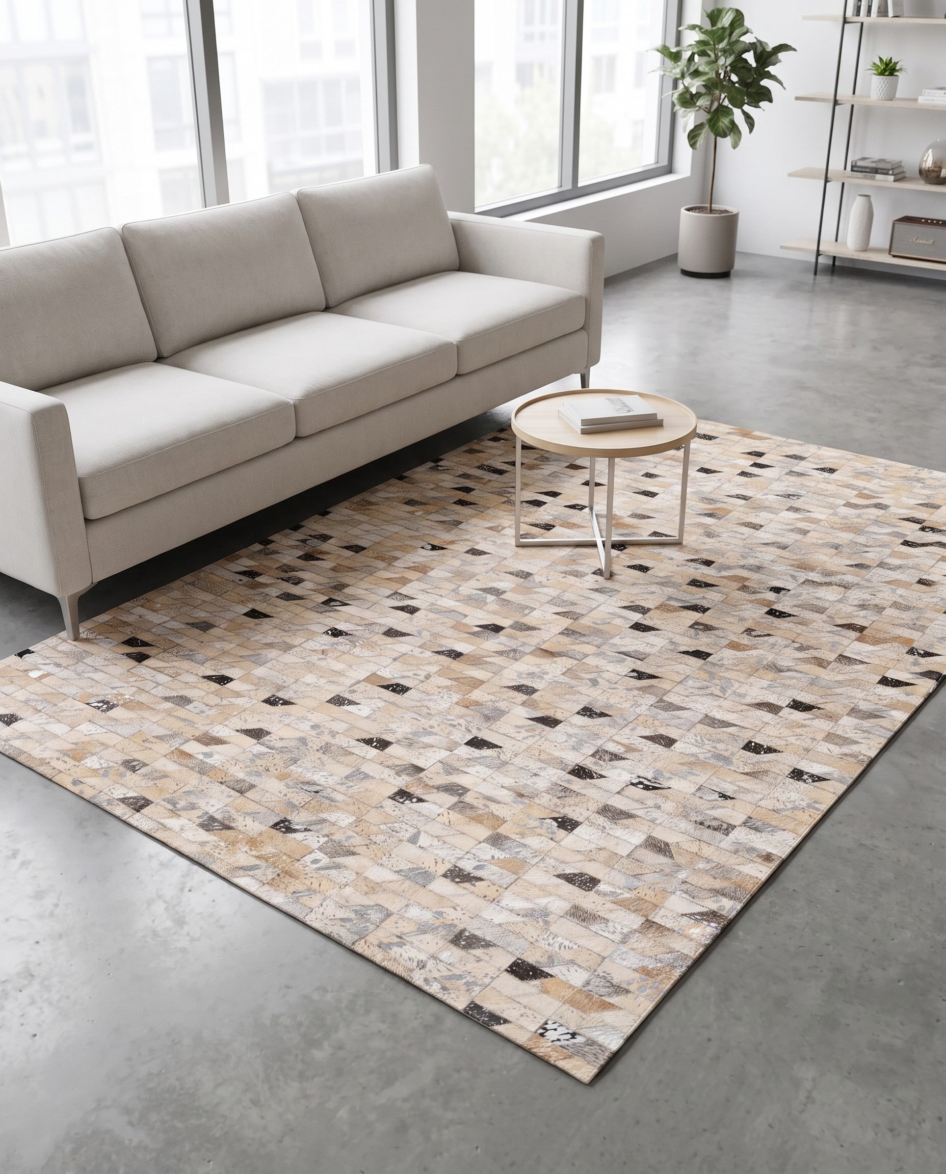 5' 3 x 7' 5 Cowhide Stocks Rug