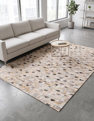 5' 3 x 7' 5 Cowhide Stocks Rug