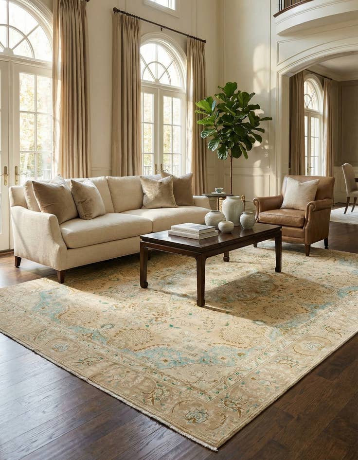 Detail image of 9' 3 x 12' 3  Hand Knotted Ultra Vintage Persian Wool Rug