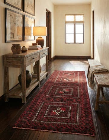 3' 2 x 6' 3 Hand Knotted Balouch Wool Runner Rug