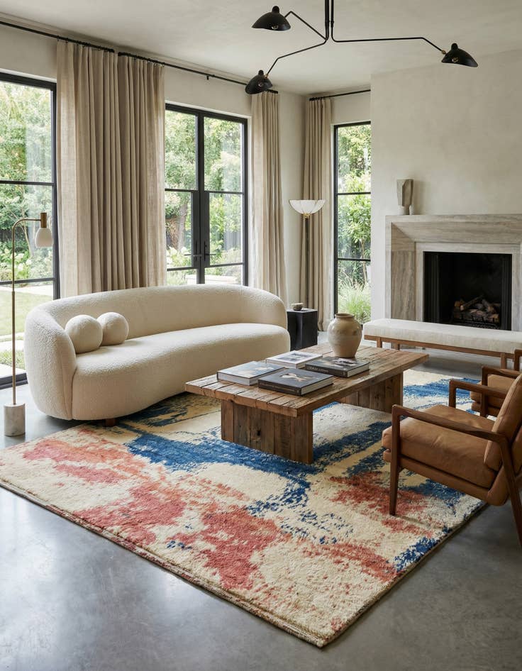 Detail image of 6' 9 x 9'  Hand Knotted Darya Wool Rug