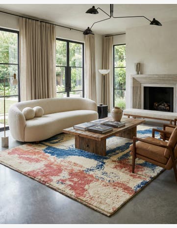 6' 9 x 9' Hand Knotted Darya Wool Rug