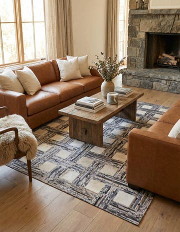 4' 11 x 7' 8 Cowhide Stocks Rug
