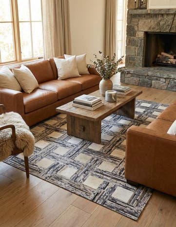 4' 11 x 7' 8 Cowhide Stocks Rug