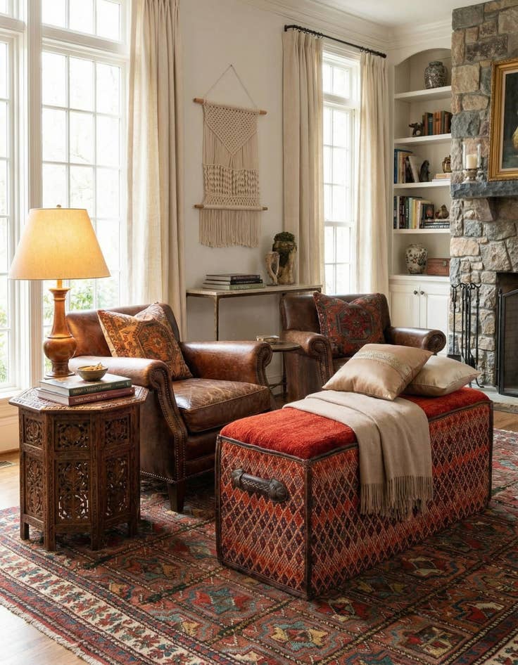 Detail image of 1' 7 x 3' 2  Hand Knotted Furniture Trunk