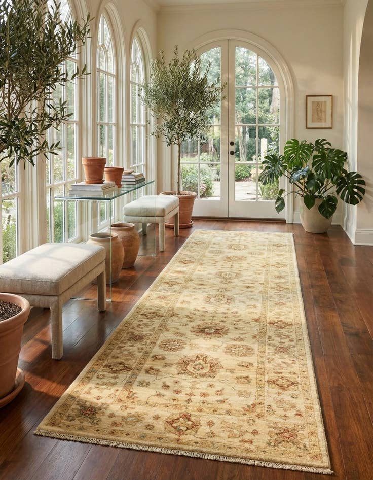 Detail image of 2' 8 x 9' 7  Hand Knotted Peshawar Ziegler Runner Rug