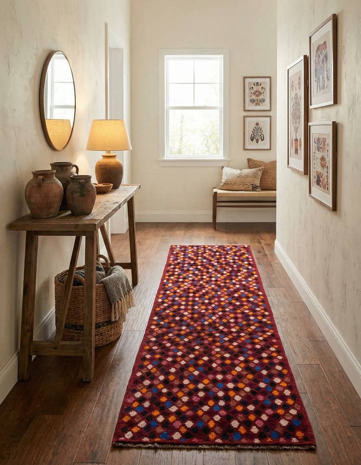 Detail image of  2' 9 x 10'  Hand Knotted Balouch Wool Runner Rug