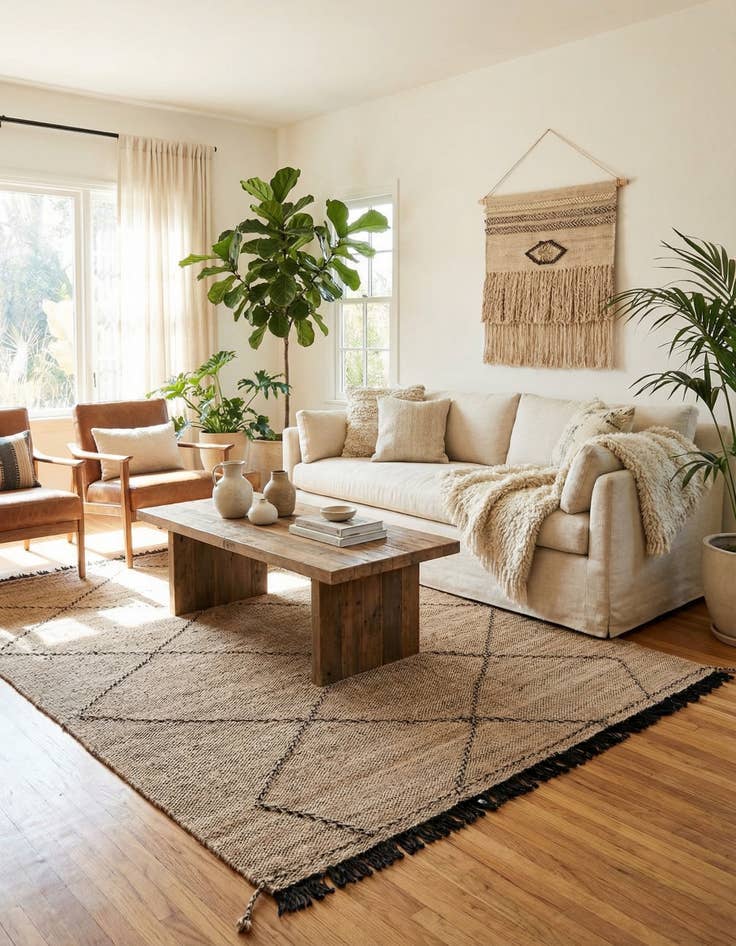 Detail image of 5' 9 x 8' 2  Hand Knotted Moroccan Wool Rug