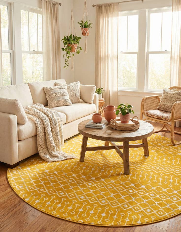 Detail image of 10' x 10' Kasbah Trellis Round Rug