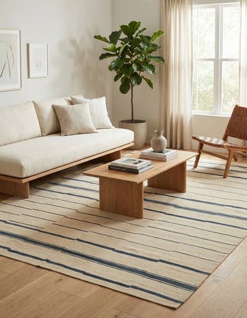 7' 3 x 9' 2 Hand Woven Kilim Modern Wool Rug