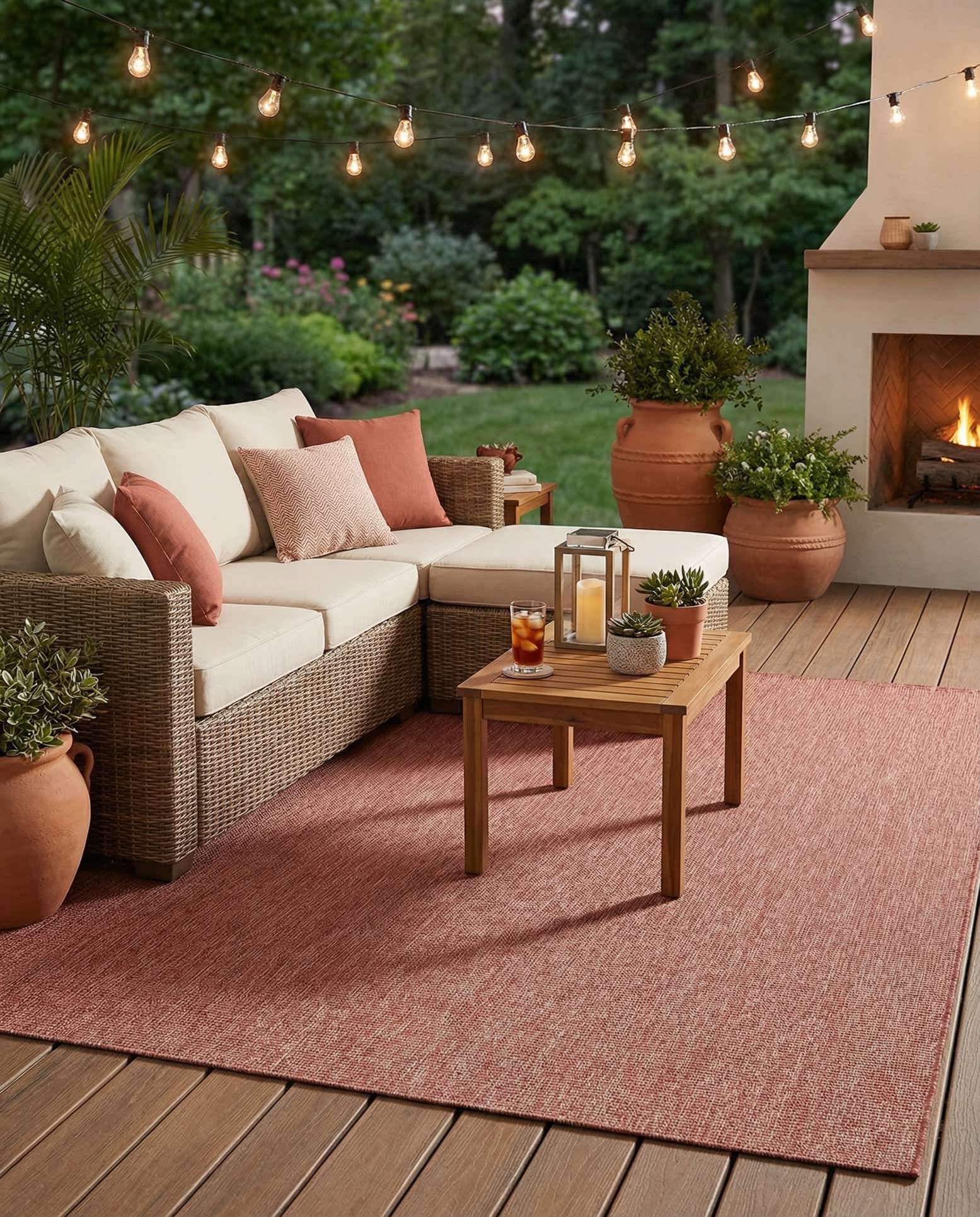 7' 10 x 11' Easy-Clean Solid Indoor / Outdoor Rug