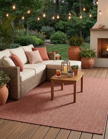 7' 10 x 11' Easy-Clean Solid Indoor / Outdoor Rug