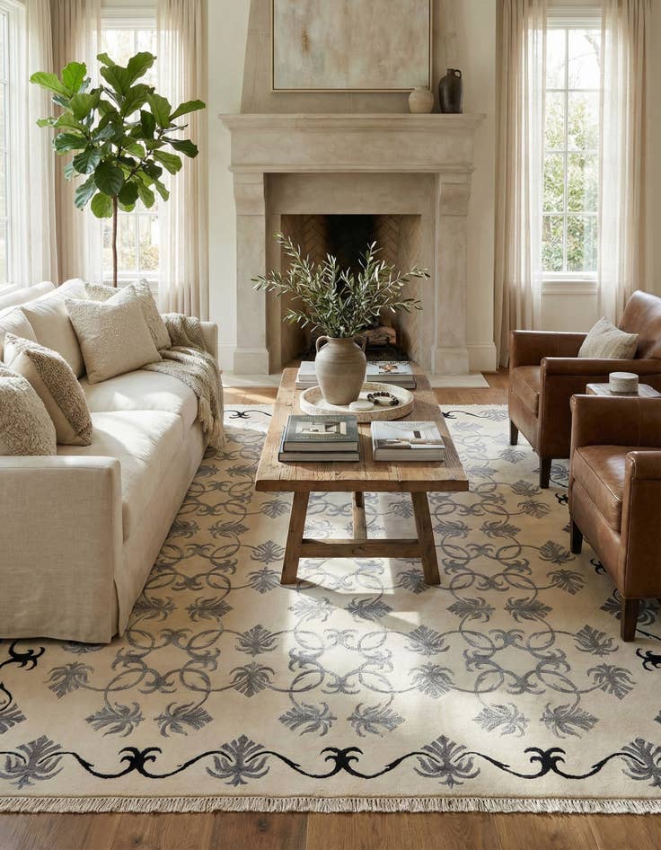 Detail image of 7' 10 x 9' 10  Hand Knotted Darya Wool Rug