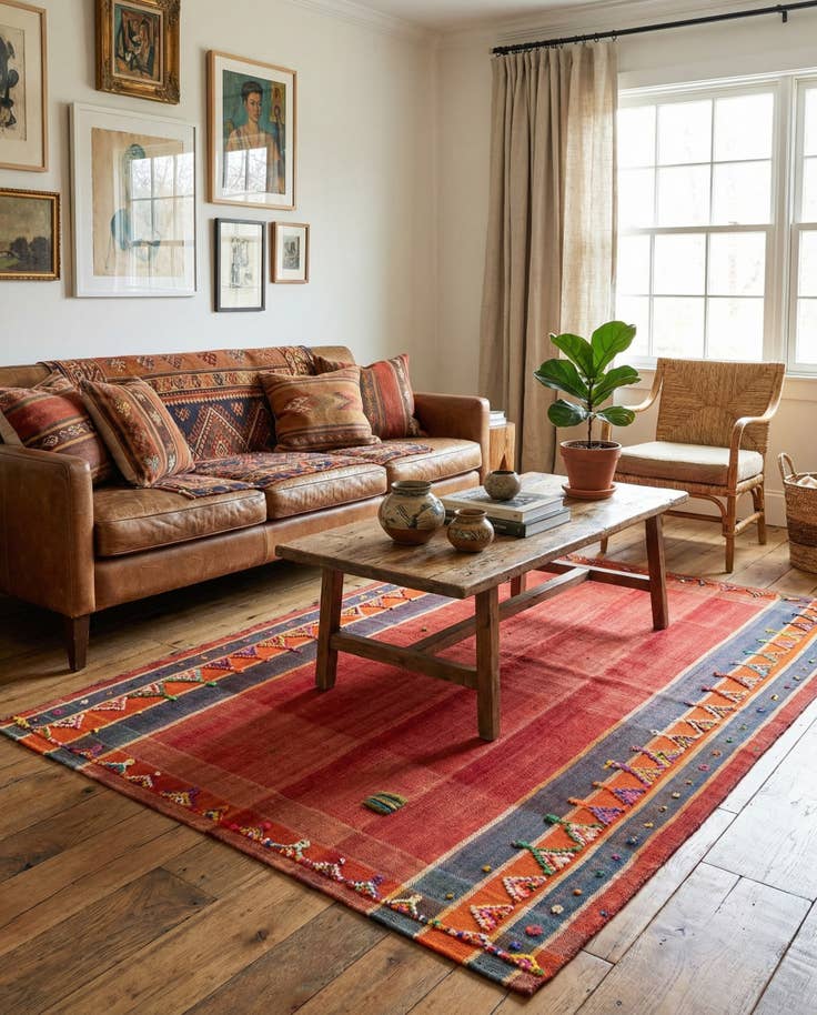 Detail image of 4' 10 x 7' 3 Jajim Rug