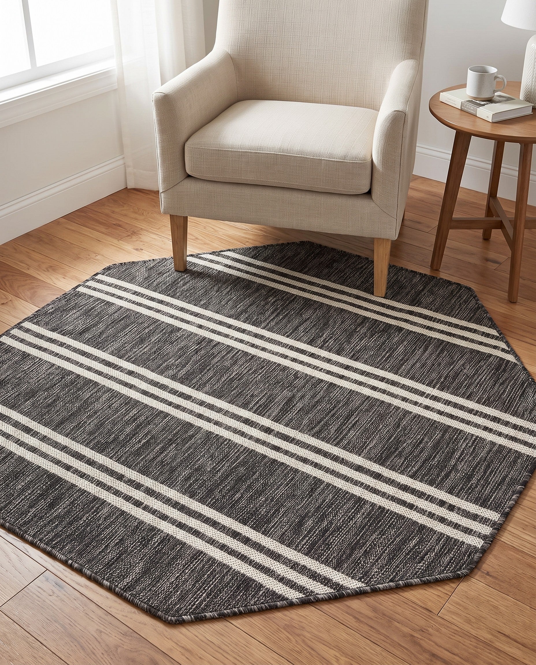 4' x 4' Easy-Clean Jill Zarin Anguilla Indoor / Outdoor Octagon Rug