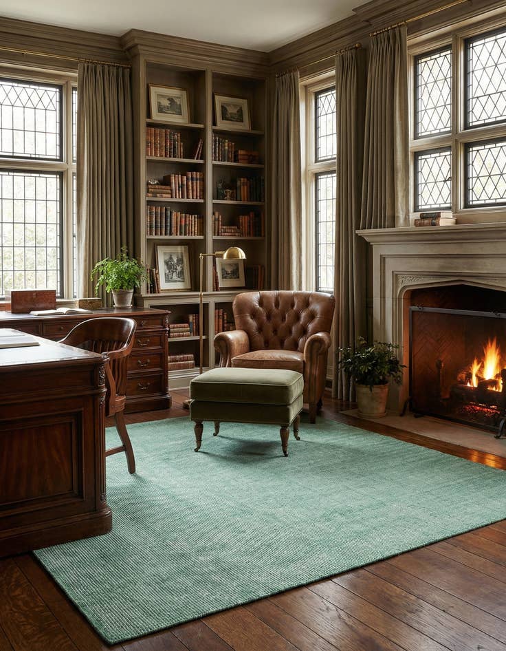 Detail image of 7' 10 x 7' 10  Hand Woven Jill Zarin English Manor Farmhouse Wool Square Rug