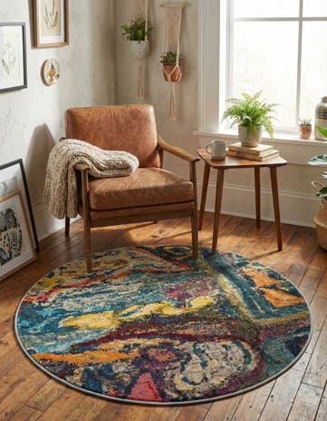 Washable Haerfest Round Rug