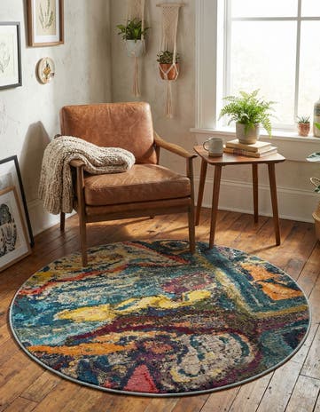 3' 3 x 3' 3 Washable Haerfest Round Rug
