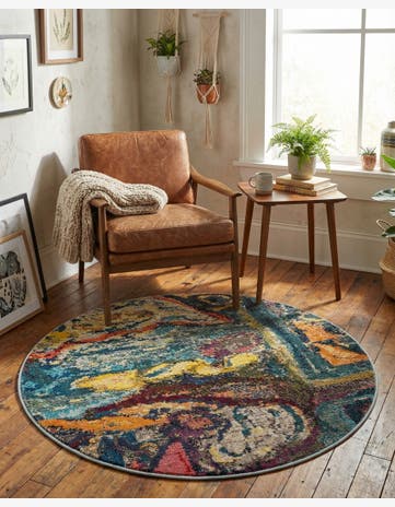 Washable Haerfest Round Rug