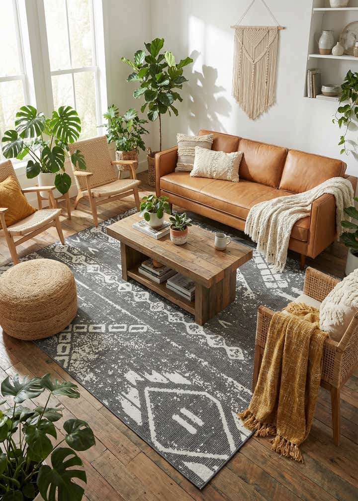 7' 10 x 10' Easy-Clean Bohemian Indoor / Outdoor Rug