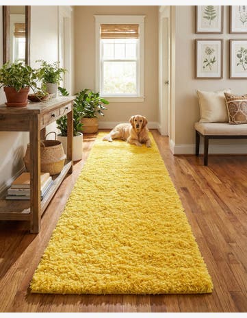 2' 7 x 13' Solid Shag Runner Rug