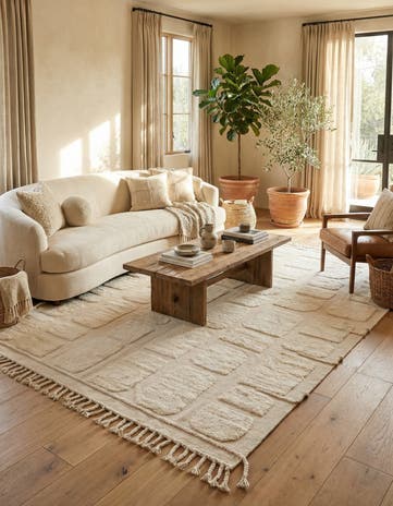 8' 1 x 11' 6 Hand Knotted Moroccan Wool Rug