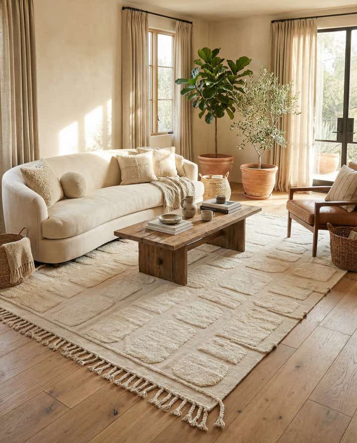 8' 1 x 11' 6 Hand Knotted Moroccan Wool Rug