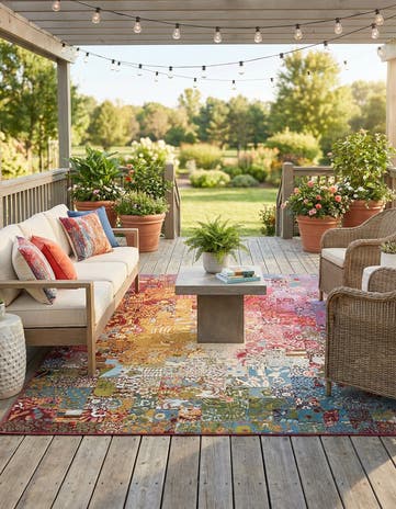 8' x 10' Easy-Clean Modern Indoor / Outdoor Rug