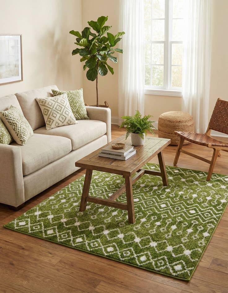 Detail image of 4' x 4' Moroccan Trellis Square Rug