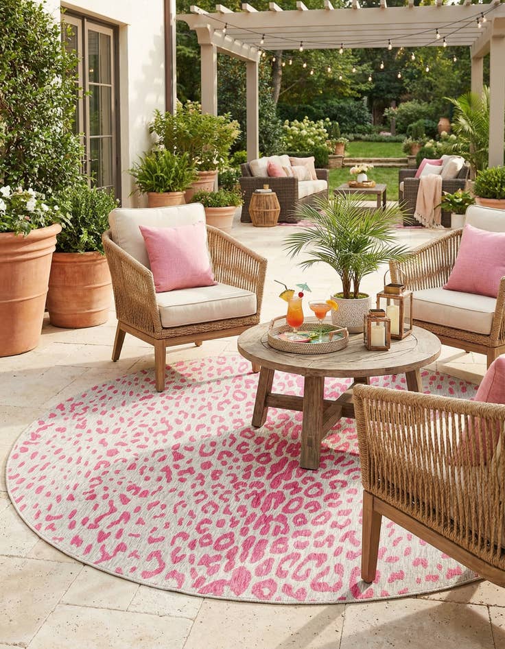 Detail image of  10' x 10'  Washable Safari Indoor / Outdoor Round Rug