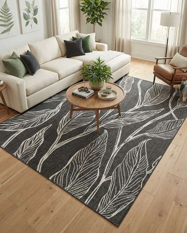 7' 10 x 11' Easy-Clean Botanical Indoor / Outdoor Rug