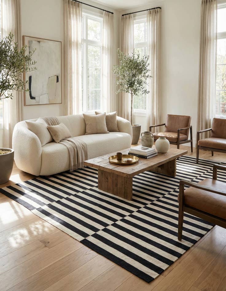 Detail image of 8' 4 x 9' 9  Hand Woven Kilim Modern Wool Rug