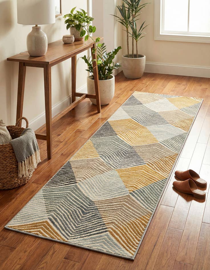 Detail image of 2' x 6' Easy-Clean Modern Indoor / Outdoor Runner Rug