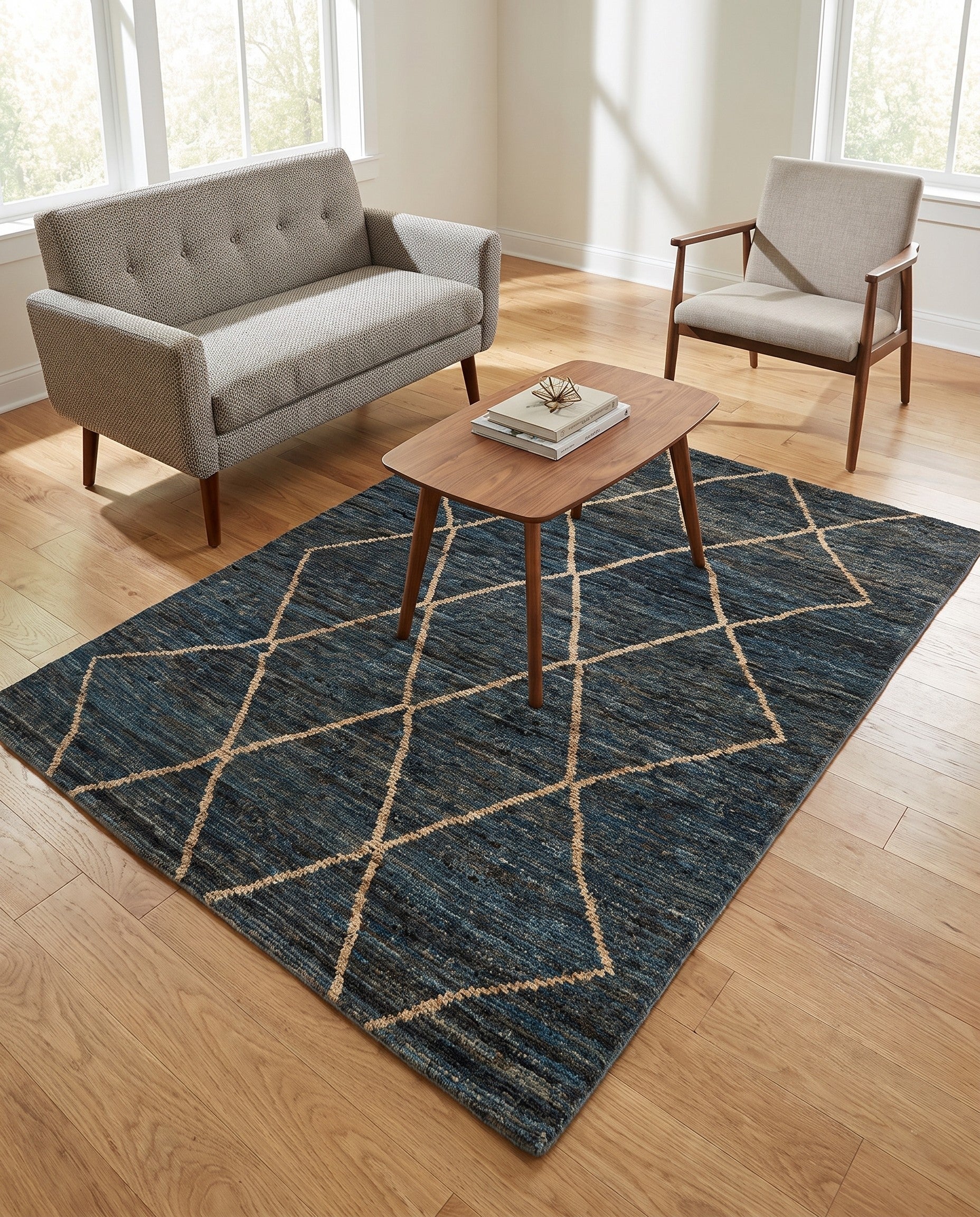 4' 10 x 5' 11 Hand Knotted Moroccan Wool Rug