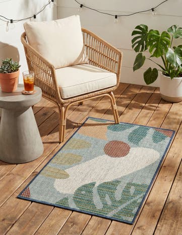 Blue Easy-Clean Baja Indoor / Outdoor Rug