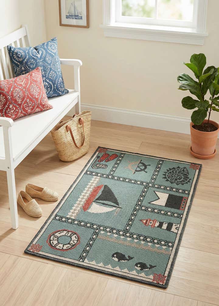 2' x 3' Easy-Clean Coastal Indoor / Outdoor Rug