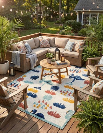 7' 10 x 10' Easy-Clean Belize Indoor / Outdoor Rug