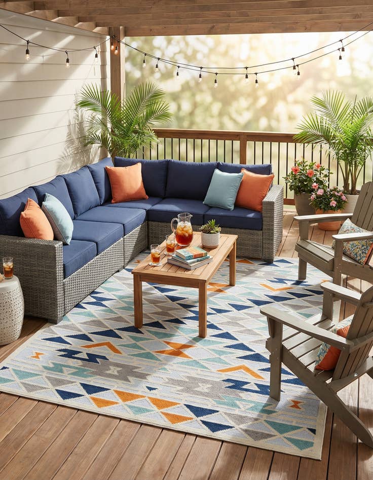 Detail image of 7' 10 x 10'  Washable Aruba Indoor / Outdoor Rug