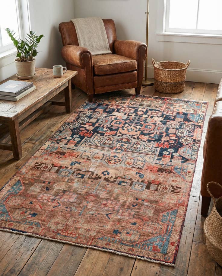 Detail image of 3' 7 x 6' 7 Hand Knotted Ultra Vintage Persian Wool Rug