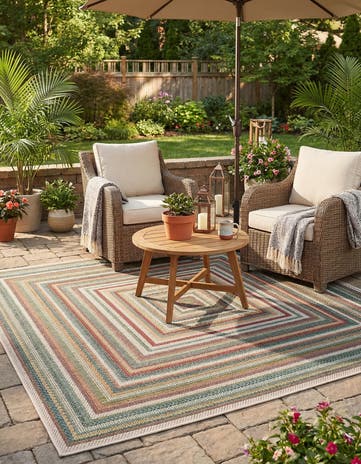 Easy-Clean Baja Indoor / Outdoor Square Rug