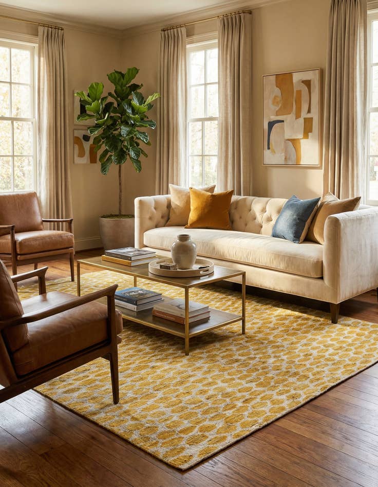 Detail image of 6' 1 x 9'  Hand Knotted Darya Wool Rug