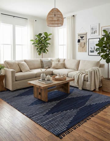 9' x 12' Hand Woven Chindi Cotton Rug